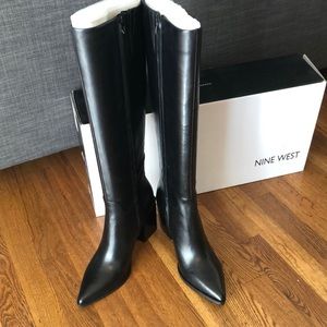 New Nine West black leather boot sz 10.5